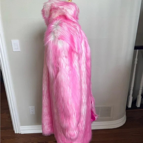 Pink Faux Fur Coat NWOT
